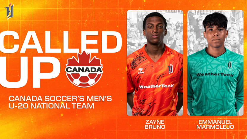 Forge FC’s Bruno & Marmolejo Named to Canada Soccer Men’s U-20 Squad