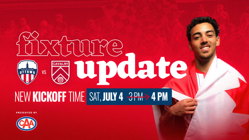 Atlético Ottawa updates kick-off time to support Canadian Men’s National Team