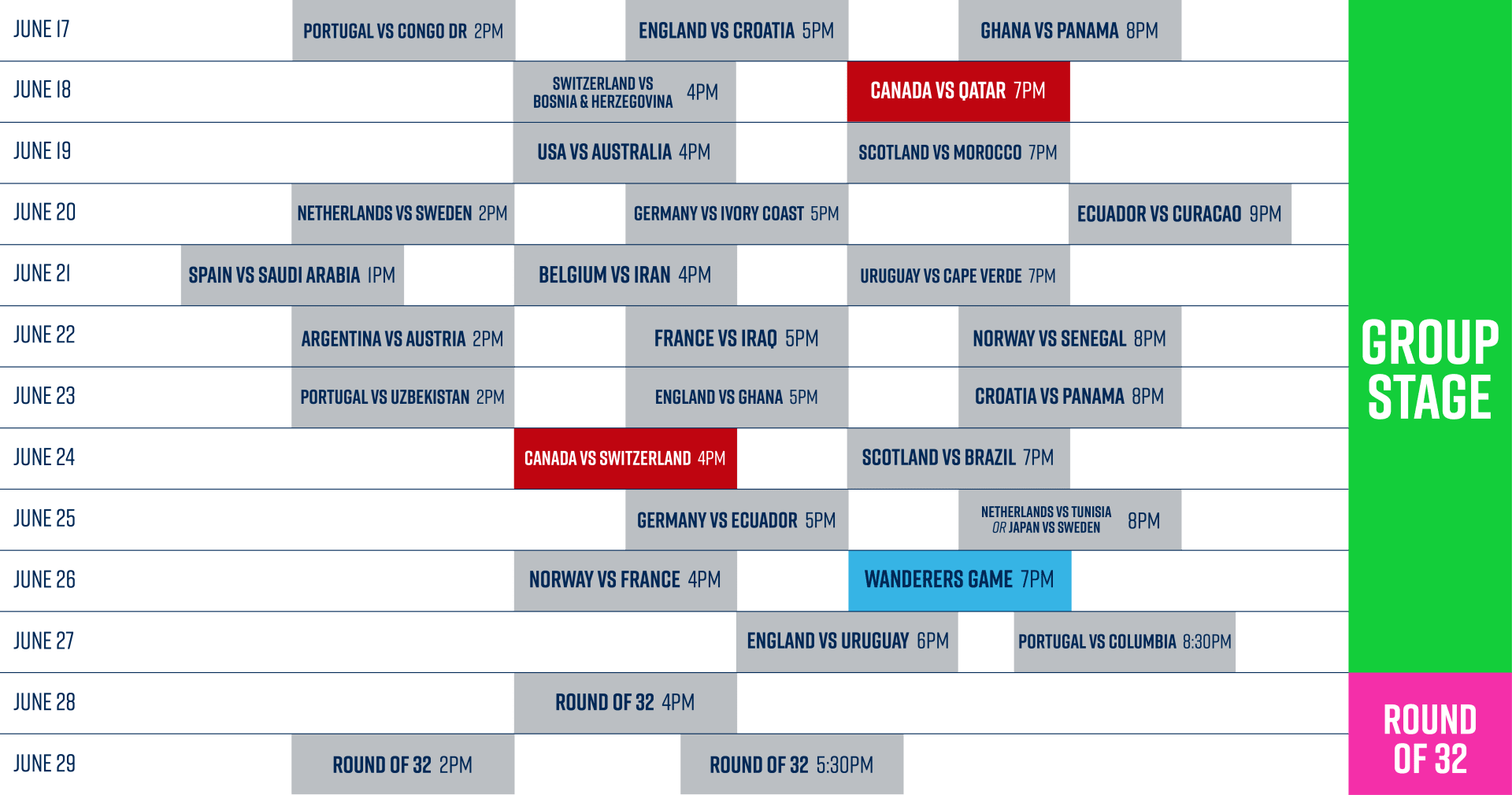 CSH Schedule