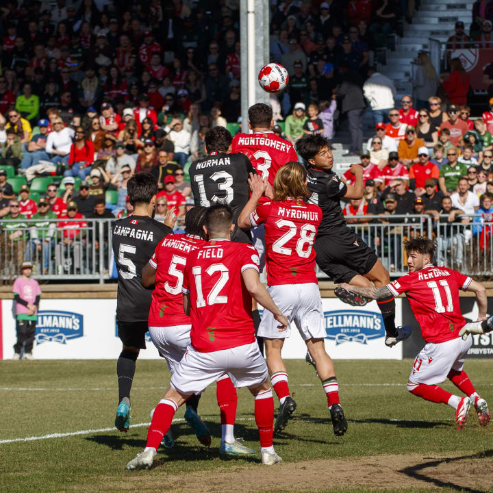 Cavalry FC vs VFC Action with Fans