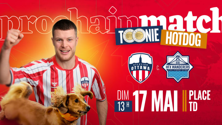 Bannière pour le prochain match le 17 mai 2026