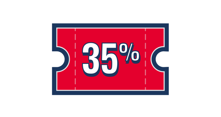 35% discount on all tickets