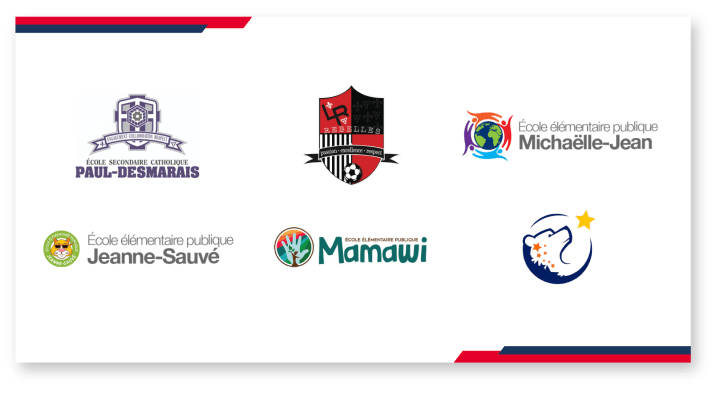 Logo lockup of six different schools in Ottawa